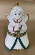 Porcelain Music Box Angel Ornament Mr. Christmas Animated Vintage Hinged. Tested picture