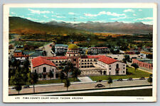 Vintage Postcard AZ Tucson Pima County Court House Aerial View White Border picture