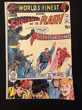 WORLDS FINEST 199 1.8 2.0 SUPERMAN VS FLASH DC 1970 RIP ON COVER 3RD RACE QS picture