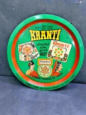 OLD VINTAGE BEAUTIFUL RARE KRANTI ADV. SIGN LITHO PRINT FOOD SERVING IRON TRAY picture