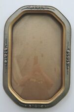 Antique  Curved Convex Bubble Glass  Picture Wood Frame 18