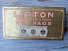 vtg lipton tea 15 bag tin can (empty) orange pekoe & pekoe picture