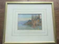 Vtg Framed & Glazed Italian Lakes Print SAN VIGILIO LAGO DI GARDA Ella Du Cane picture