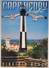 Cape Henry Lighthouse Virginia Beach Postcard 4X6 Chrome Unposted picture