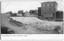 Crow River & Dam, Hutchinson, Minnesota 1910s Vintage Postcard picture