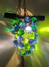 Illuminated Lucite Grape Cluster Hanging Light MCM Vtg 1960s Large Green/Blue  picture