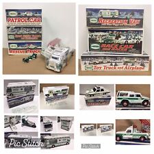 Vintage 9pc Hess Truck Lot Rescue Patrol SUV Recreational Van Race Car Airplane picture