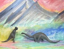 Vintage Royal Ontario Museum ROM Hong Kong Dinosaur Diplodocus Albertosaurus picture