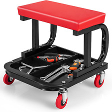 Rolling Creeper Seat, Garage Shop Stool on Wheels with Padded Seat & Tool Tray S picture
