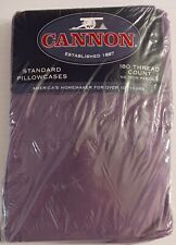 Vintage Cannon One Pair Standard Pillowcases Amethyst Purple New Old Stock USA picture