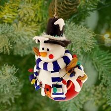 Whimsical Shatterproof SNOWMAN Christmas Ornament   picture