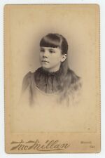 Antique Circa 1880s Cabinet Card Beautiful Young Girl McMillan Merced, CA picture
