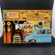 Vintage 1979 Jim Evans Greeting Card Wipe The Windows Check The Oil Dollar Gas picture