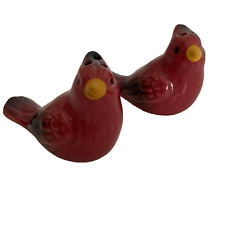 Vintage Estate Cardinal Red Birds Salt and Pepper Shakers Ceramic picture