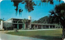 Crystal River Florida~Crystal Lodge Motel~US 19~Palm Trees~1957 Postcard picture