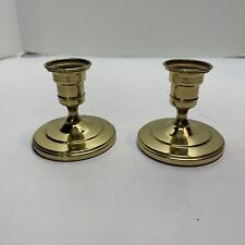 Brass Colonial Candles 3 Inch Candle Stick Set of 2  picture