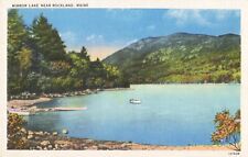 Rockland ME Maine, Mirror Lake Small Boats, Vintage Postcard picture