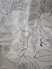 IKEA Upholstery Fabric Vintage Stockholm Blad 2004  White With Black Leaf Print picture