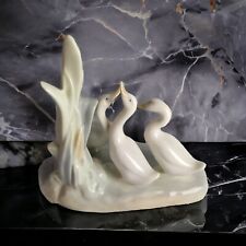 NAO Lladro Three Geese in Reeds Retired Figurine Made in Spain Animal Based 1970 picture