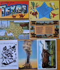 LOT OF 7  STATE OF TEXAS     Vintage TX Postcards  Maps, Verses etc picture