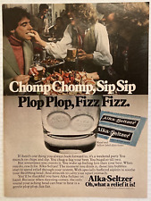 Alka-Seltzer Ad Vintage Magazine Print Ad 1970's '80s? Plop Plop Fizz Fizz B3B11 picture