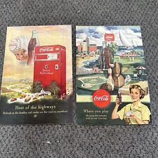 Coca-Cola Advertising National Geographic 1950 Lot of 2 Ads Soda Refreshment picture
