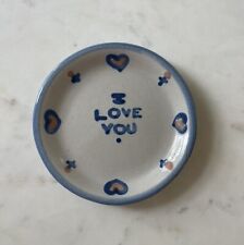 M A Hadley Pottery I LOVE YOU Trinket Dish Plate Coaster 4.25 in diameter Signed picture