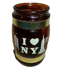 Vtg. I LOVE NY Mug Amber Barrel Wood Handle WTC ESB SOL Siesta Ware USA Rare picture