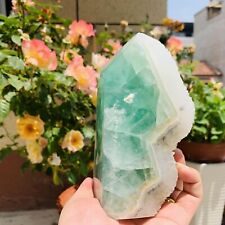 3.06 LB Natural beautiful green fluorite quartz crystal energy healing reiki picture