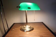 Vintage Banker's Desk Lamp, Green Cased Glass Shade picture