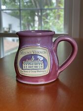 Deneen Pottery Mug Mount Vernon George Washington Maroon Round Belly Handthrown picture