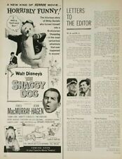 1959 Disney's 'New Kind of Horror' The Shaggy Dog Fred McMurray Jean Hagen Ad picture