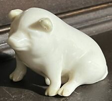 vintage Porcelain Irish Belleek Pig 1965 - 1980 White and Cream Made in IRELAND picture