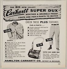 1960 Print Ad Carhartt Super Dux Weather Proof Clothing Hamilton Detroit,MI picture