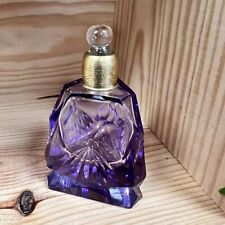 Made In Czechoslovakia Purple Cut Glass Perfume Bottle Stopper Vintage picture