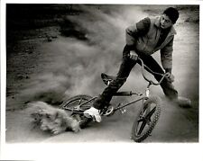 LAE2 1982 Original Garry A. Watson Photo SO-CAL BMX BIKER BRAKE SLIDE DIRT TRACK picture
