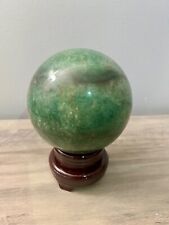 large green strawberry quartz crystal sphere with holder , weighs 5.84 lbs  picture