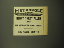 1960 Metropole Cafe Ad - Henry Red Allen and his Metropole Dixielanders picture