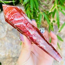 1pc Redstone Scepter Natural Stone Single Pointed  Gemstone Ornament Home Decor picture