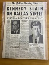 VINTAGE NEWSPAPER HEADLINE ~PRESIDENT KENNEDY KILLED SHOT DEAD DALLAS TEXAS 1963 picture