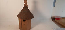 Vintage Handcrafted Birdhouse, Rusted Circular Tin Roof picture