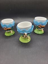 VTG  3D Scenery Countryside Egg Holders Set Of 3 picture