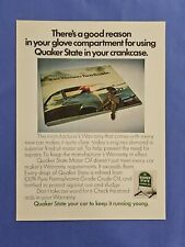 1969 Vintage Print Ad Quaker State Motor Oil Car Warranty picture