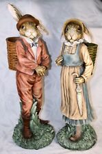 Tall Vintage Chrisdon Rabbit Pair Carrying Baskets picture