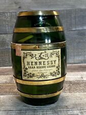 Vintage HENNESSY VSOP Reserve Cognac Green/Brown & Gold Barrel Bottle EMPTY picture
