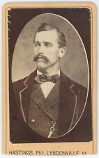 CIRCA 1880'S Stunning CDV of Dapper Man Mustache & Suit Hastings Lyndonville, VT picture