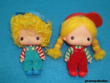 Vintage 1976 Sanrio Patty & Jimmy Dolls 4 Inches in Height Used picture