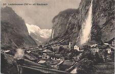 Switzerland Lauterbrunnen mit Staubbach Staubbachfall Vintage Postcard 02.98 picture