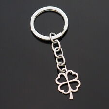 Four 4 Leaf Hollow Clover Hearts Lucky Key Chain Charm Pendant Keychain 24x17mm picture
