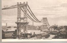 POSTCARD - MANHATTAN BRIDGE UNDER CONSTRUCTION - NEW YORK CITY picture